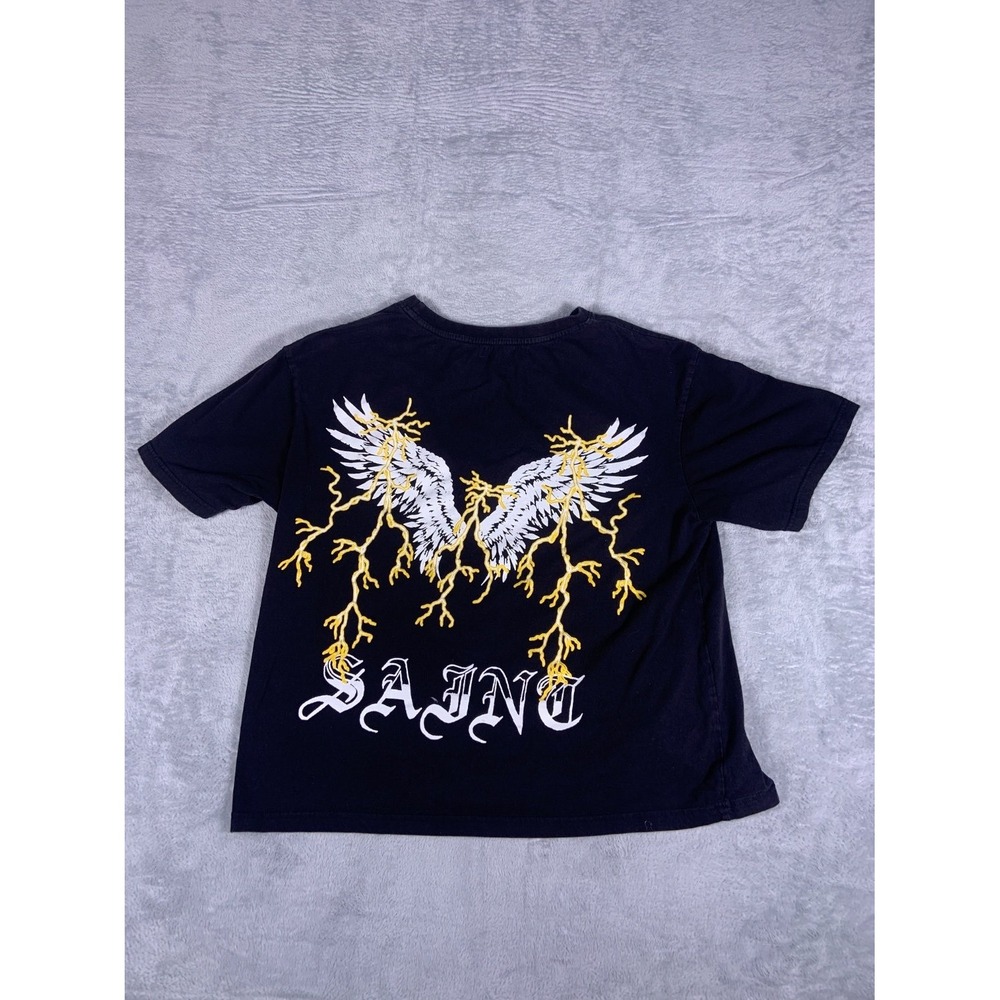 Triumph & Tragedy Saint Gothic T-Shirt Lightning Wings Mens L Black
